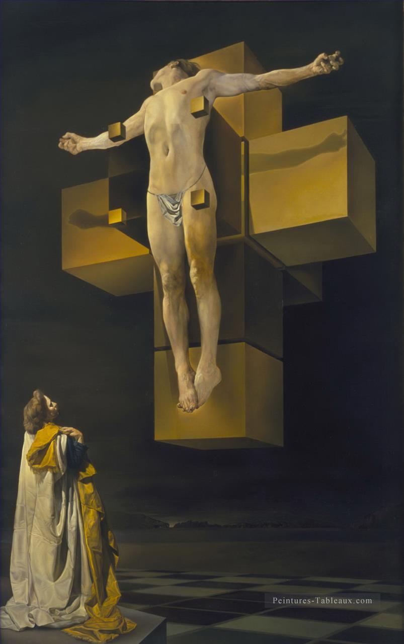 Crucifixion Corpus Hypercubicus surréalisme Peintures à l'huile